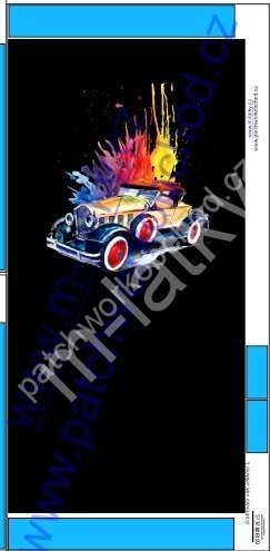 Panel - stahovací vak - velikost L   - červené auto (1)