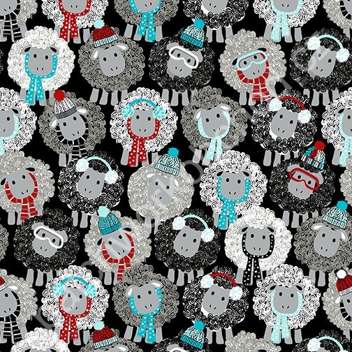 Americké plátno - Knitting Away Black - pletení (2)