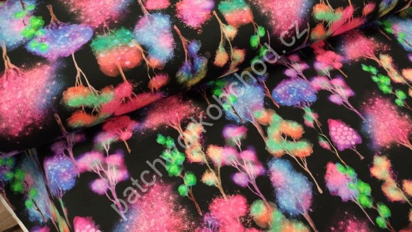 French Terry  - duhové kuličky  - výplněk bez počesu (teplákovina) (1)