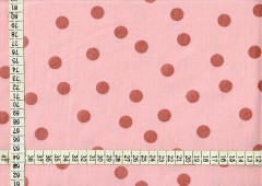 Vánoční plátno - měděné metalické puntíky růžové (2)