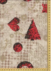 Stromečky a písmo na béžové - vánoční